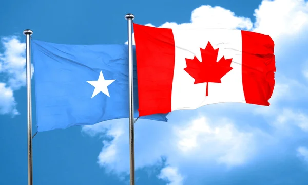 Bandiera Somalia con bandiera Canada, rendering 3D — Foto Stock
