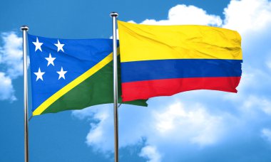 Solomon Adaları bayrağı Kolombiya bayrak, 3d render ile