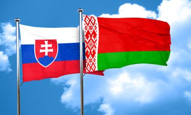 Beyaz Rusya bayrağı, 3d render ile Slovakya bayrağı