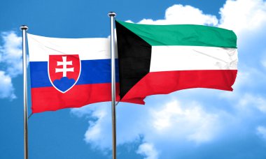Kuveyt bayrağı, 3d render ile Slovakya bayrağı