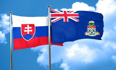 Cayman Adaları bayrağı, 3d render ile Slovakya bayrağı