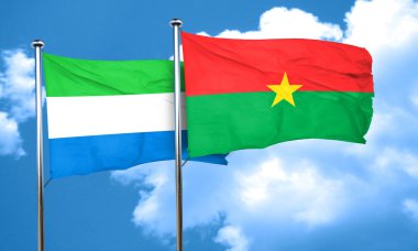 Sierra Leone bayrak Burkina Faso bayrak, 3d render ile