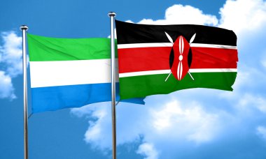 Sierra Leone bayrak Kenya bayrak, 3d render ile