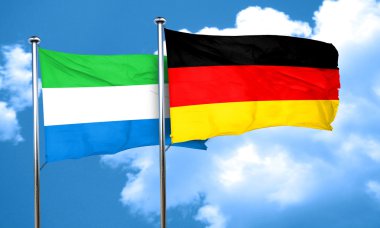 Sierra Leone bayrak Almanya bayrağı, 3d render ile