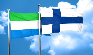 Sierra Leone bayrağı Finlandiya bayrağı, 3d render ile