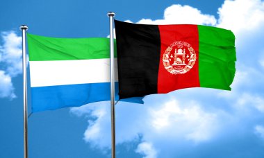 Sierra Leone bayrak Afganistan bayrağı, 3d render ile