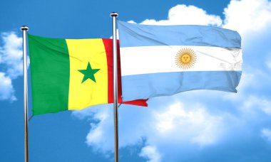 Arjantin bayrağı, 3d render bayrakla Senegal
