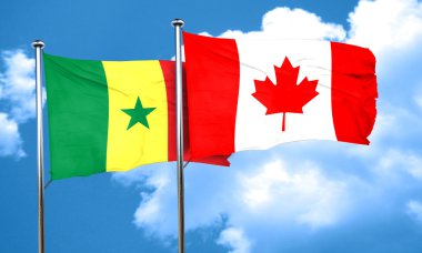 Senegal bayrak Kanada bayrağı, 3d render ile