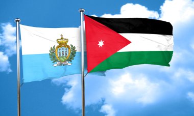 San marino bayrağı Jordan bayrak, 3d render ile