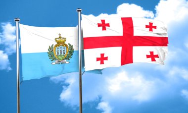 San marino bayrağı Georgia bayrak, 3d render ile