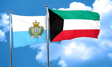 Kuveyt bayrağı, 3d render ile San marino bayrağı