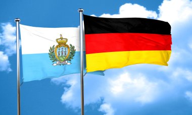 San marino bayrağı Almanya bayrağı, 3d render ile