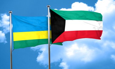 Kuveyt bayrağı, 3d render ile Ruanda bayrak