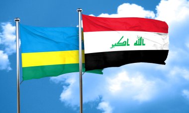 Irak bayrağı, 3d render ile Ruanda bayrak