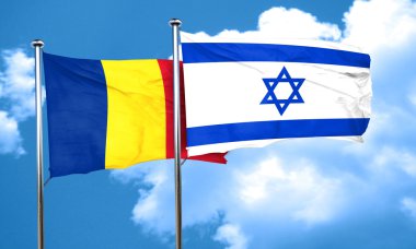 İsrail bayrağı, 3d render ile Romanya bayrağı