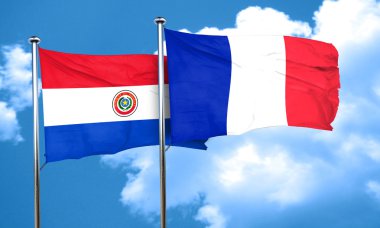 Fransa bayrağı, 3d render ile Paraguay bayrak
