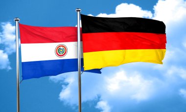 Paraguay bayrak Almanya bayrağı, 3d render ile