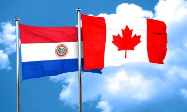 Kanada bayrağı, 3d render ile Paraguay bayrak