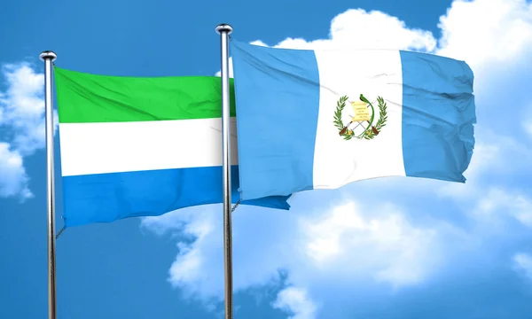 Bandiera Sierra Leone con bandiera Guatemala, rendering 3D — Foto Stock