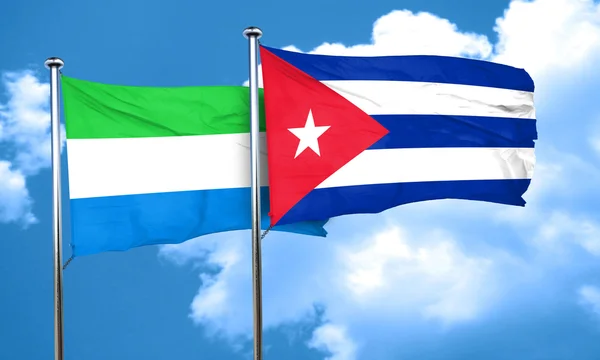 Sierra Leone vlajka Kuby vlajka, 3d vykreslování — Stock fotografie