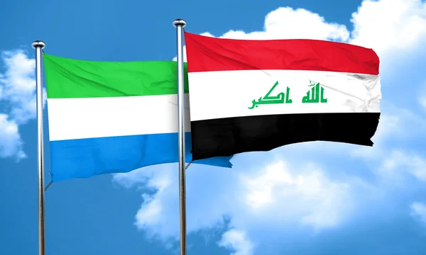 Sierra Leone-i zászló Irak zászló, 3d-leképezés — Stock Fotó