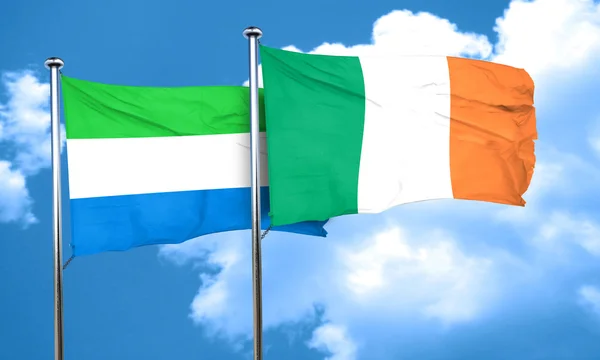 Sierra Leone flag with Ireland flag, 3D rendering — Stock Photo, Image