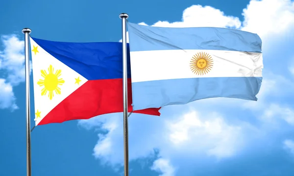 Philippines flag with Argentine flag, 3D rendering — Stock Photo, Image