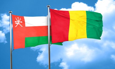 Gine bayrağı, 3d render ile Umman bayrağı