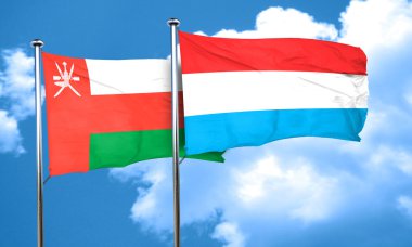 Lüksemburg bayrağı, 3d render ile Umman bayrağı