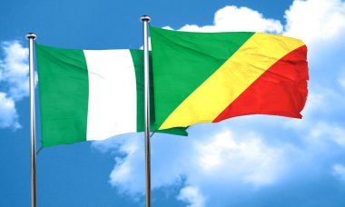 Nijerya bayrak Kongo bayrak, 3d render ile