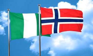 Nijerya bayrak Norveç bayrağı, 3d render ile