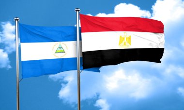 Nikaragua bayrağı Mısır bayrağı, 3d render ile