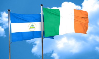 İrlanda bayrağı, 3d render ile Nikaragua bayrağı