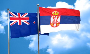 Sırbistan bayrağı, 3d render ile Yeni Zelanda bayrağı