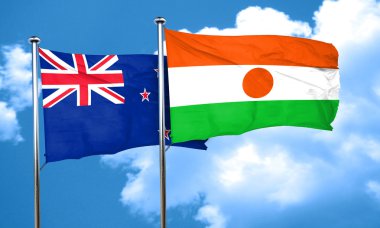 Nijer bayrak, 3d render ile Yeni Zelanda bayrağı