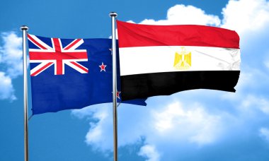 Mısır bayrak, 3d render ile Yeni Zelanda bayrağı