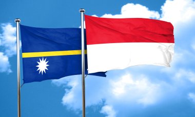 Endonezya bayrağı, 3d render ile Nauru bayrak