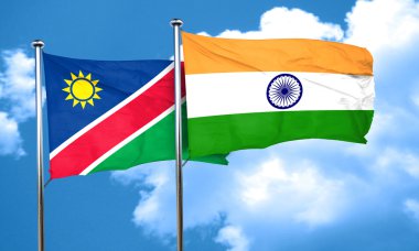 Namibya bayrak Hindistan bayrağı, 3d render ile