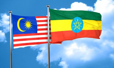 Etiyopya bayrağı, 3d render ile Malezya bayrağı