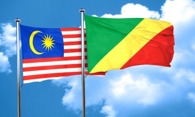 Kongo bayrak, 3d render ile Malezya bayrağı