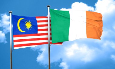 İrlanda bayrağı, 3d render ile Malezya bayrağı