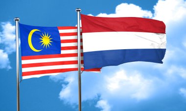 Hollanda bayrağı, 3d render ile Malezya bayrağı