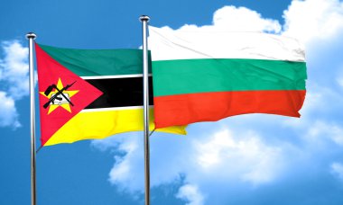 Bulgaristan bayrağı, 3d render ile Mozambik bayrak
