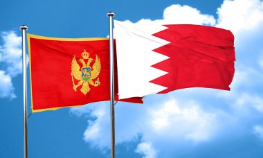 Bahreyn bayrağı, 3d render ile Karadağ bayrağı