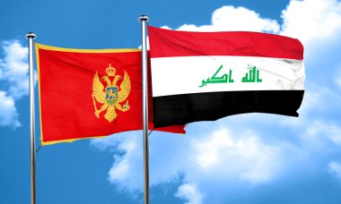 Irak bayrağı, 3d render ile Karadağ bayrağı