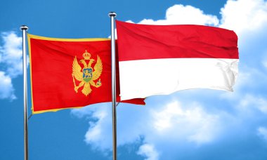 Endonezya bayrağı, 3d render ile Karadağ bayrağı