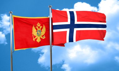 Norveç bayrağı, 3d render ile Karadağ bayrağı