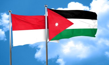 Jordan bayrak, 3d render ile Monaco bayrağı