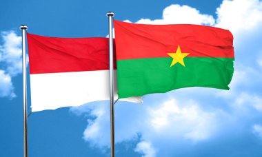 Burkina Faso bayrak, 3d render ile Monaco bayrağı