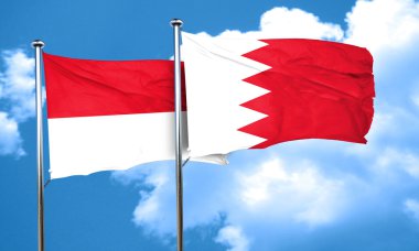 Bahreyn bayrağı, 3d render ile Monaco bayrağı